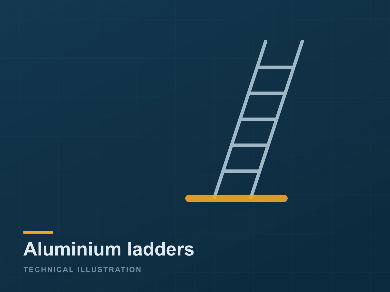 Aluminium ladders — technical illustration