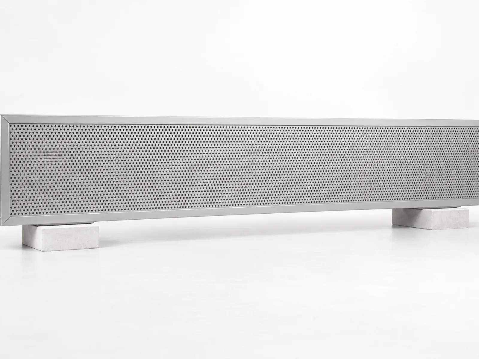 A single panel, perforated face out