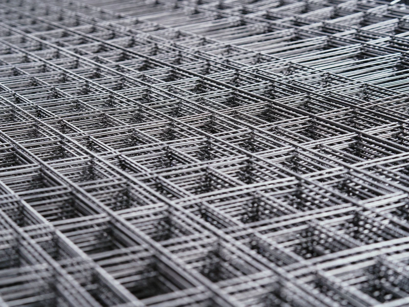 Twin-wire welded mesh panels stacked for despatch
