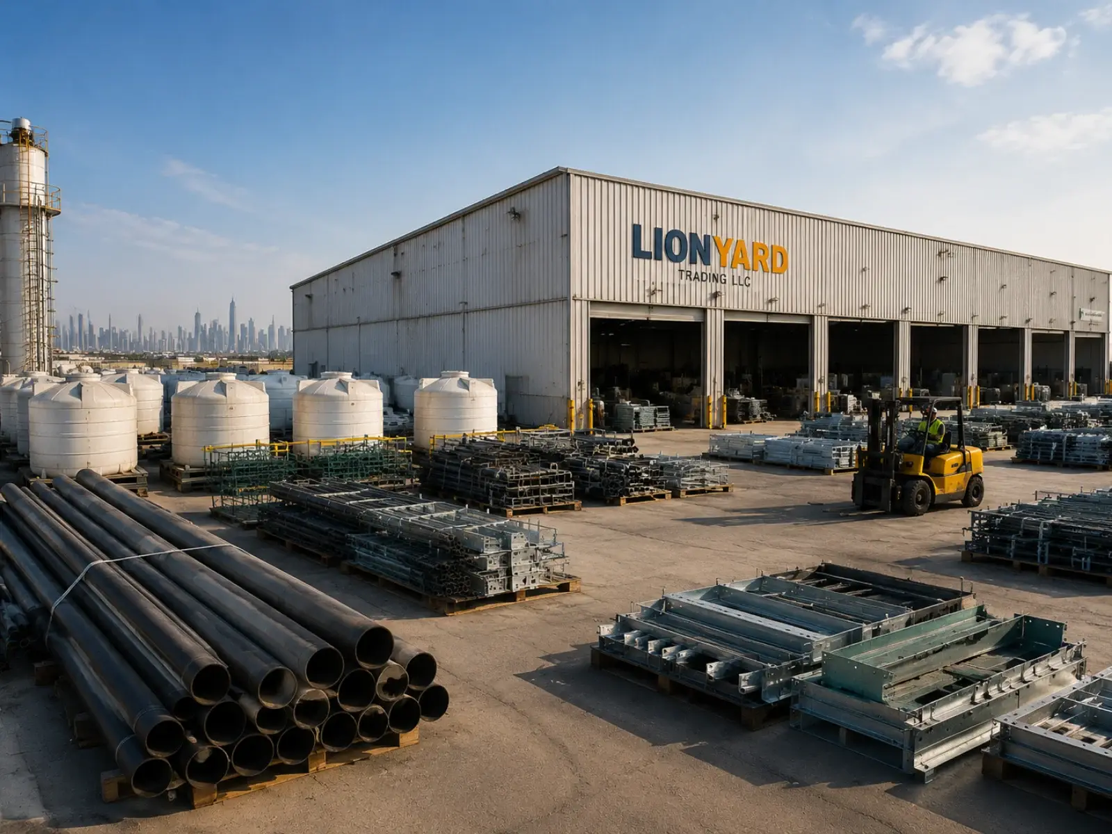 The warehouse seen across the racking