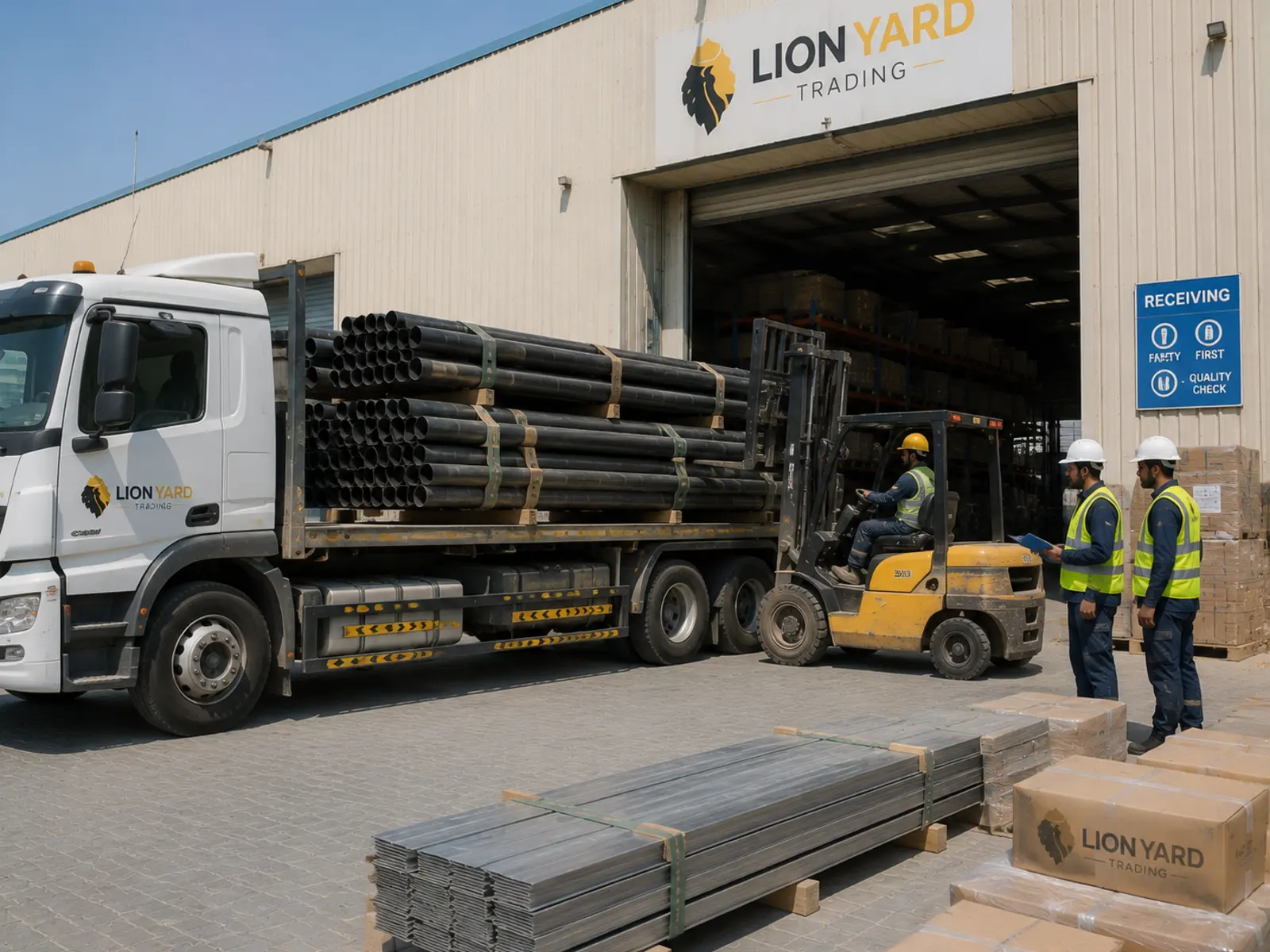 A warehouse taking a bulk delivery