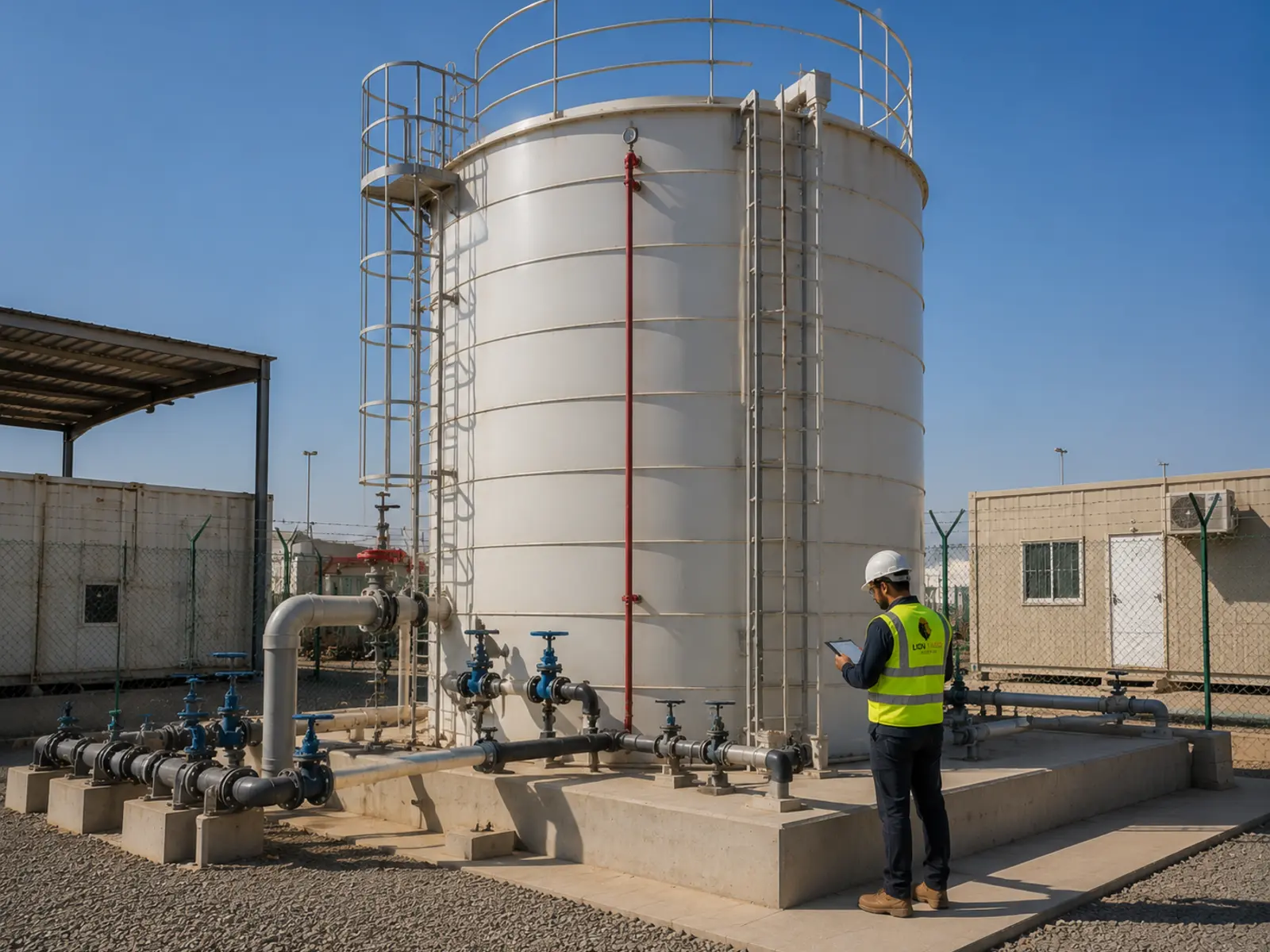 A completed water tank installation at a UAE site