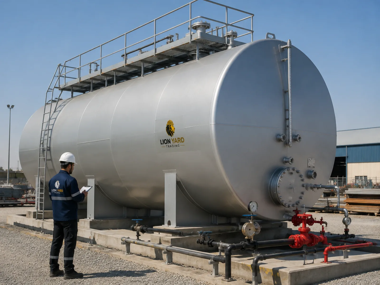 Steel water storage tank — full product view