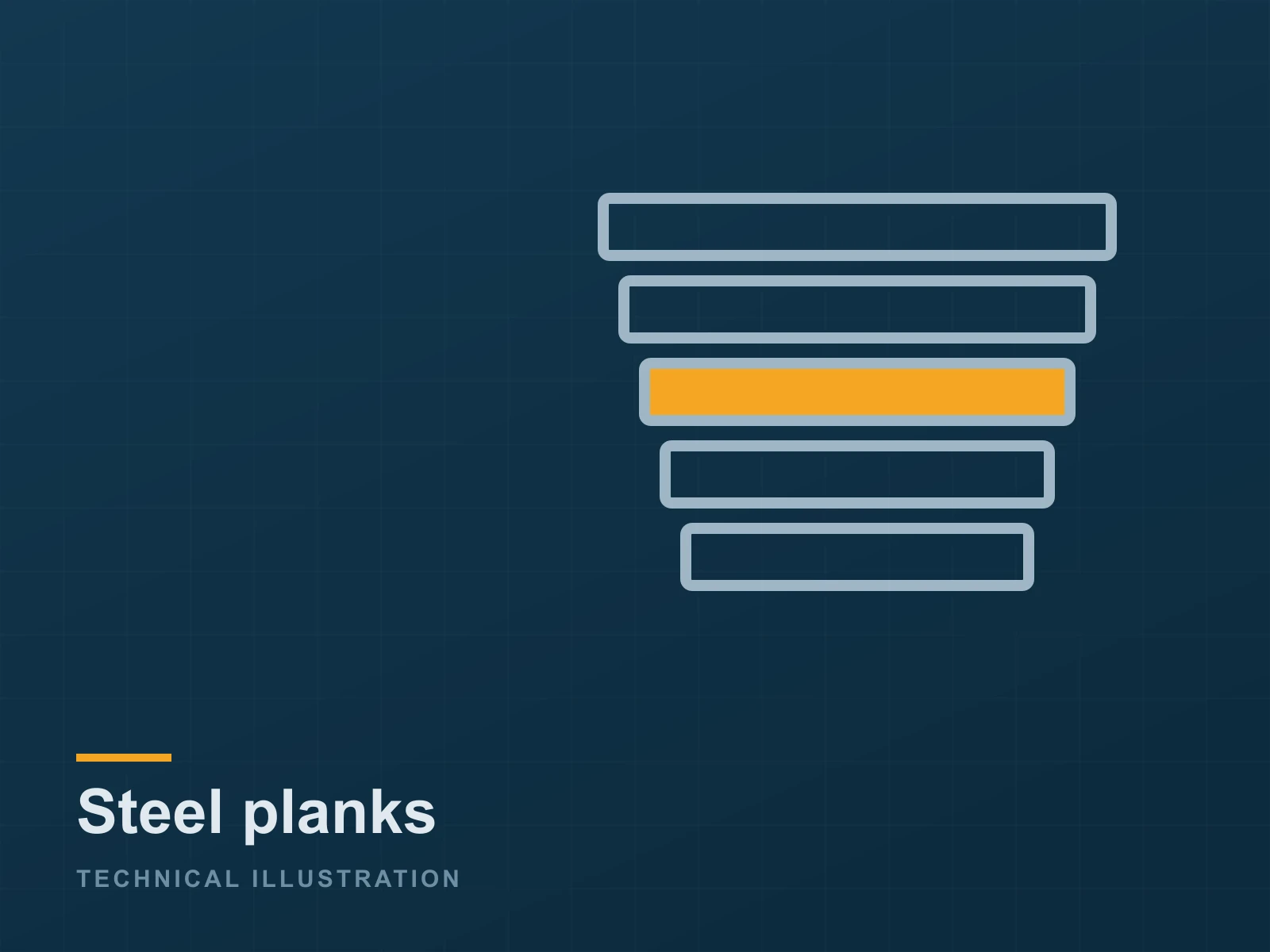 Steel planks — technical illustration