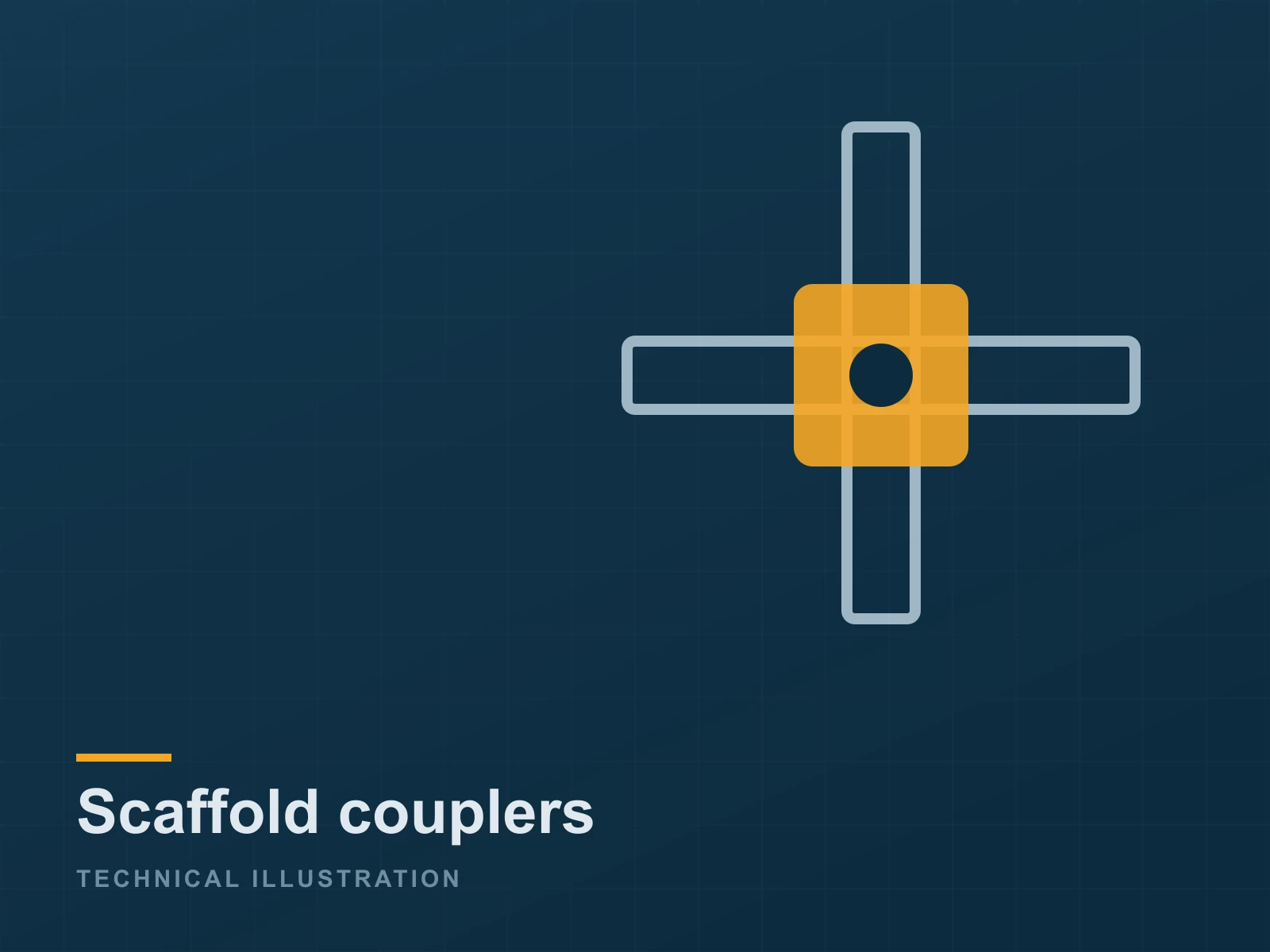 Scaffold couplers — technical illustration