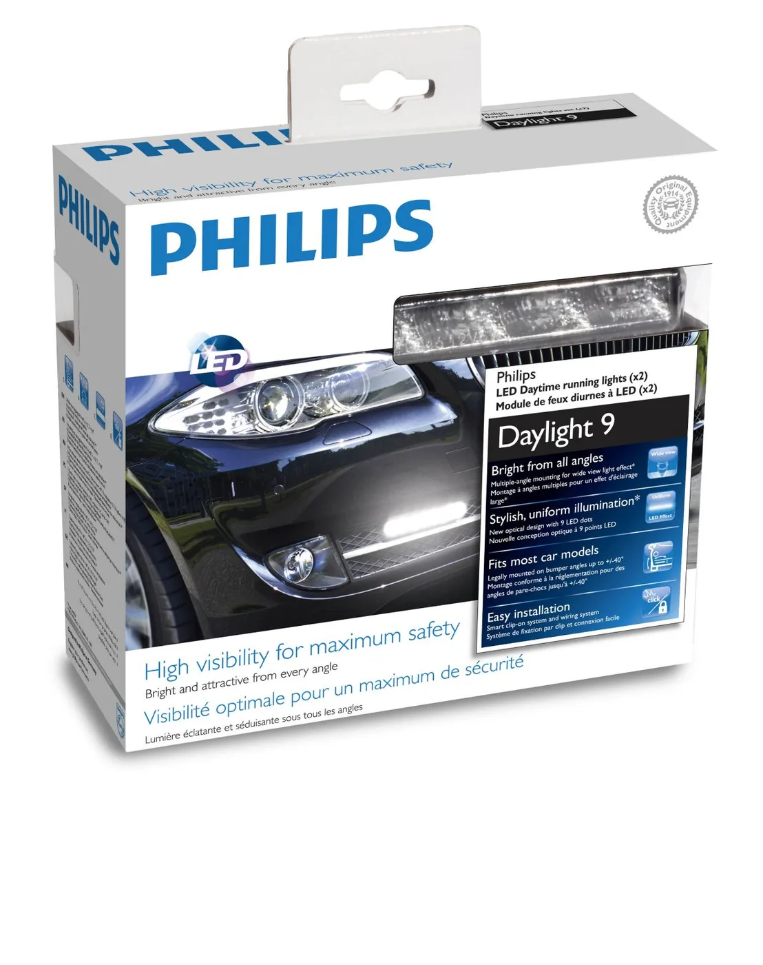 Philips DayLight 9 LED Daytime Running Light Kit, 12V 5700K