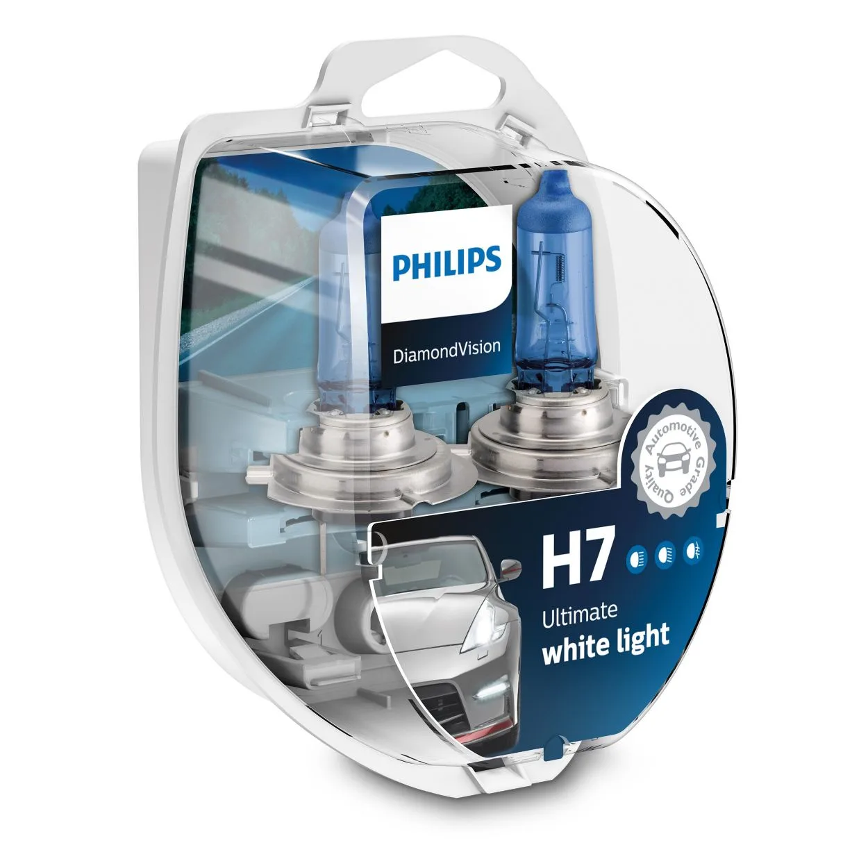 Philips DiamondVision H7 12V 55W 5000K Headlight Bulb, Twin Pack