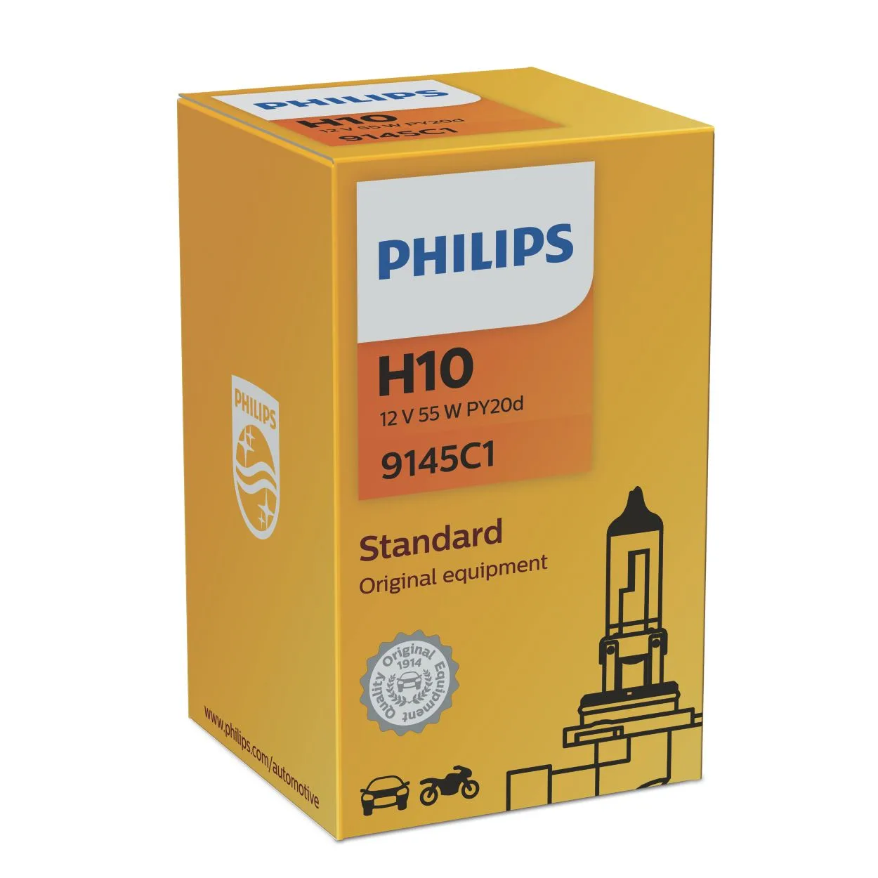 Philips Standard H10 9145 12V 45W PY20d Fog and DRL Bulb
