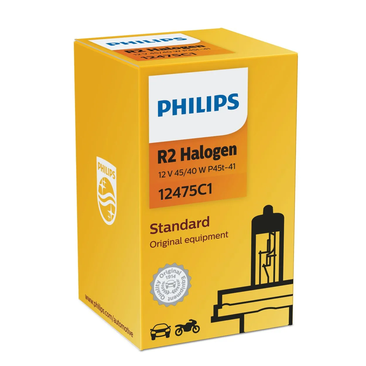 Philips Standard R2 12V 45/40W P45t-41 Headlight Bulb