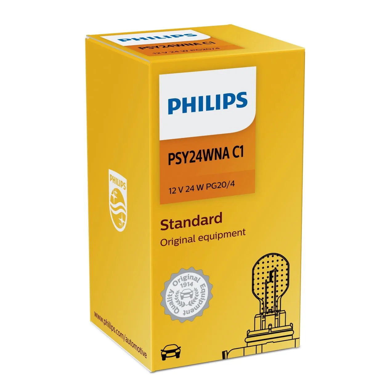 Philips PSY24W 12V 24W PG20/4 Amber Indicator Bulb