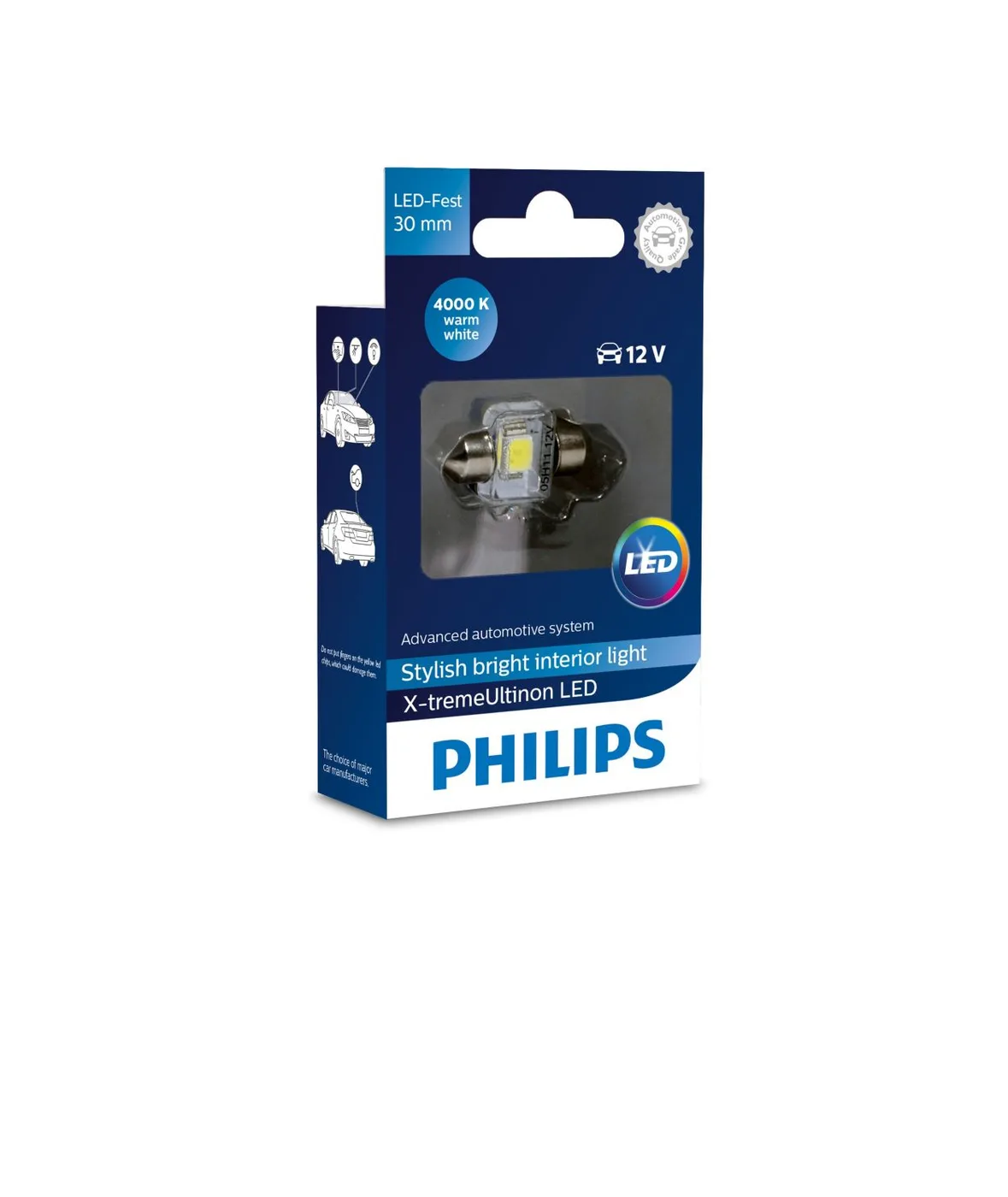Philips X-tremeUltinon LED Festoon 30mm 12V 4000K Interior Bulb