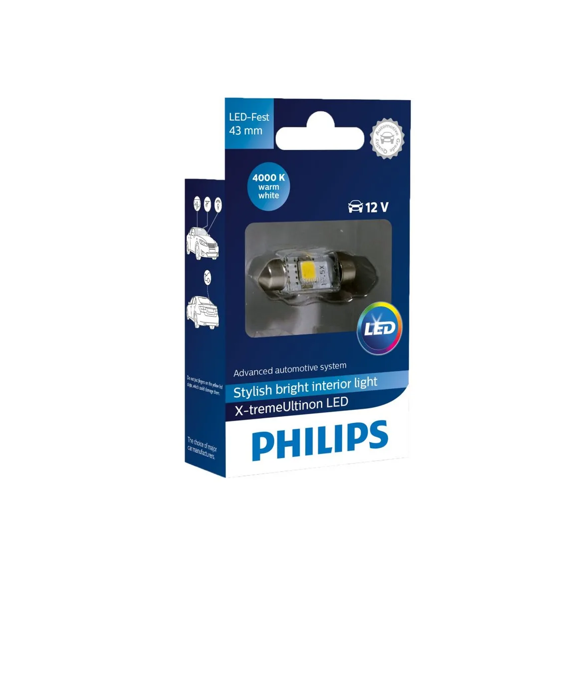 Philips X-tremeUltinon LED Festoon 43mm 12V 4000K Interior Bulb