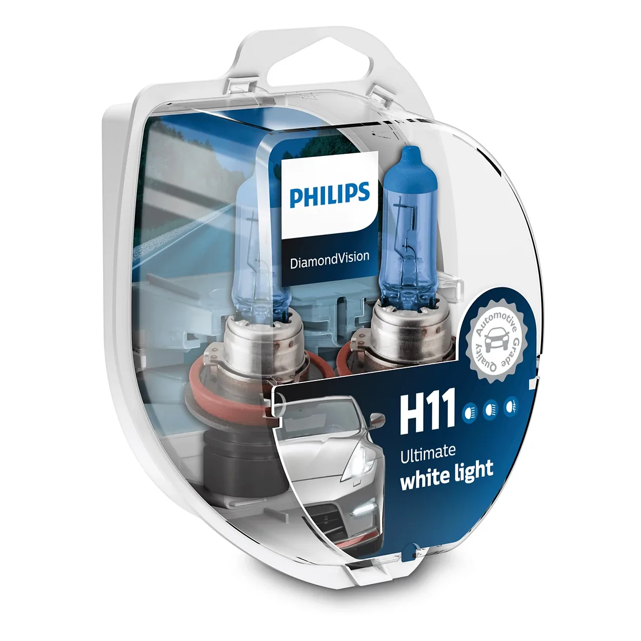 Philips DiamondVision H11 12 V 55 W headlamp bulb, 5000 K, twin pack