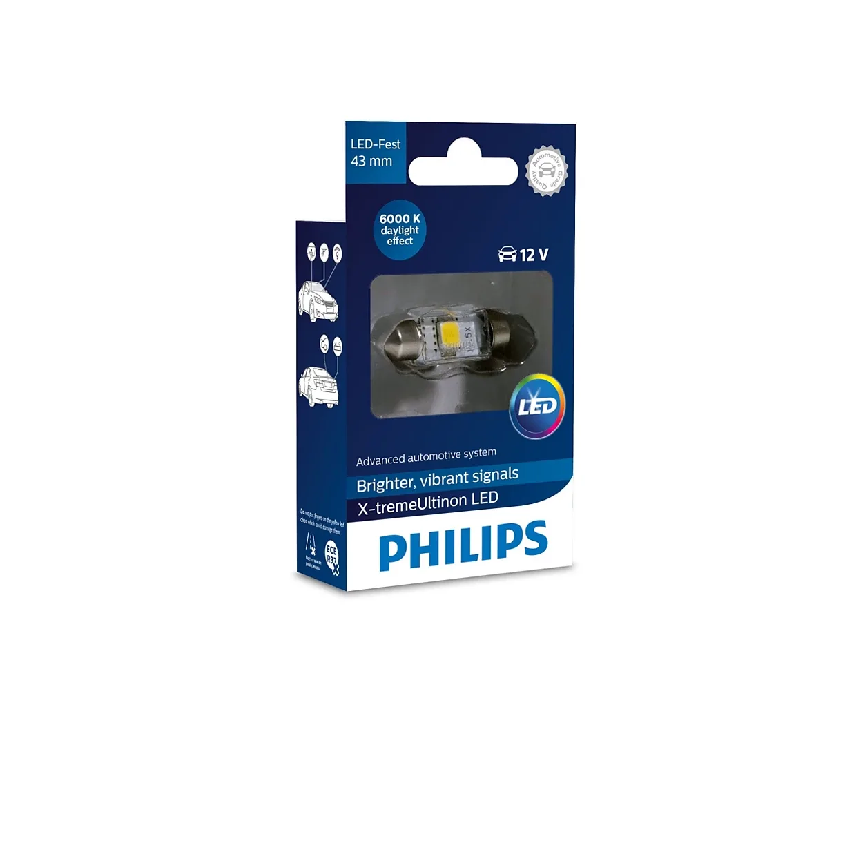 Philips X-tremeUltinon LED 43 mm Festoon, 12 V 6000 K, single bulb