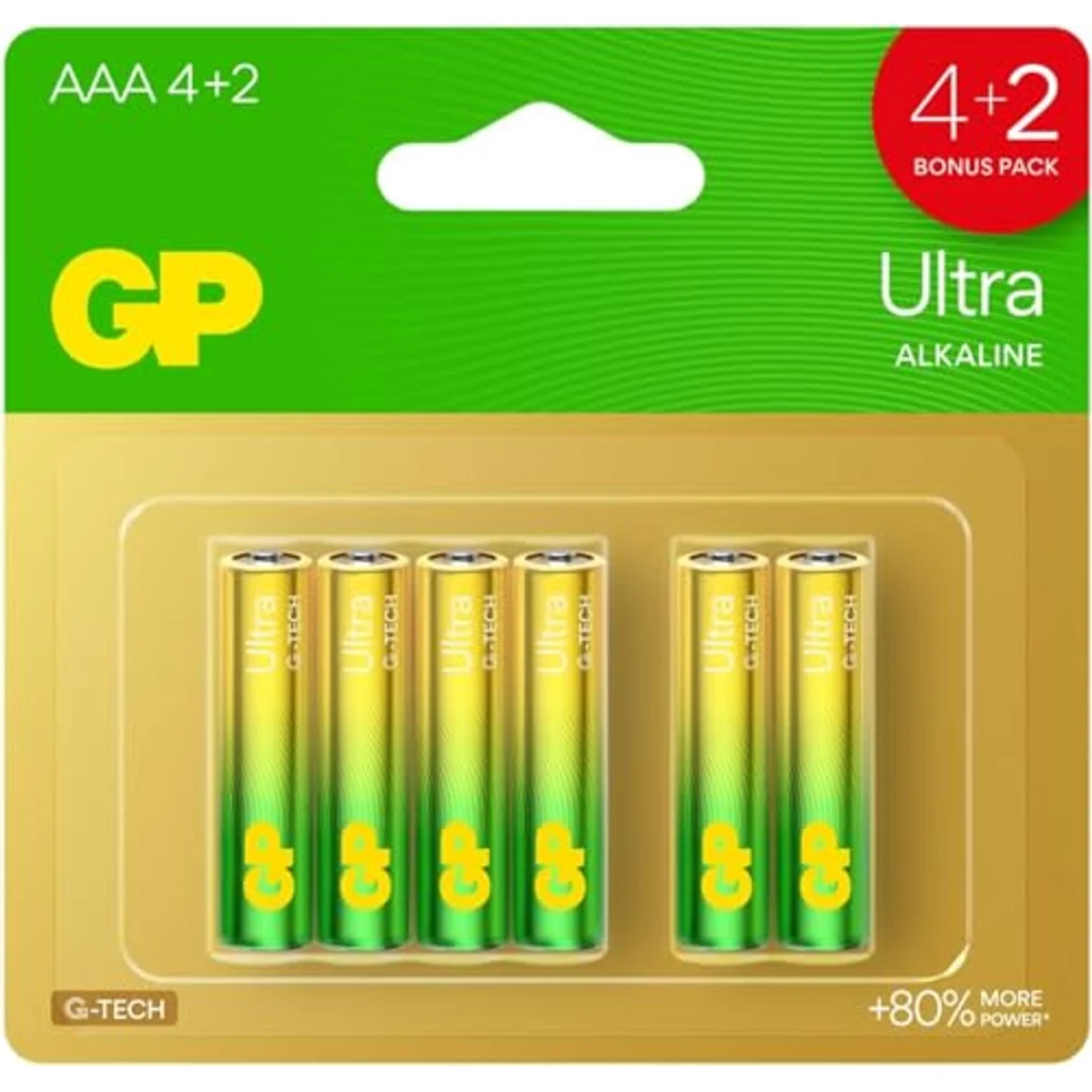 Gp24aua214/2-2gnsbc6 Ultra Alkaline 4+2 Aaa Lr03 1.5v