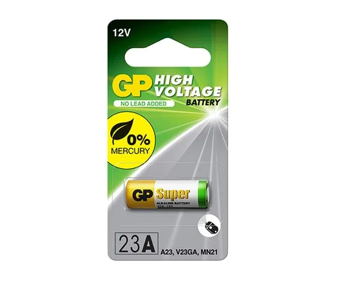 GP 23A Alkaline Battery 12V (23AF), Card of 5