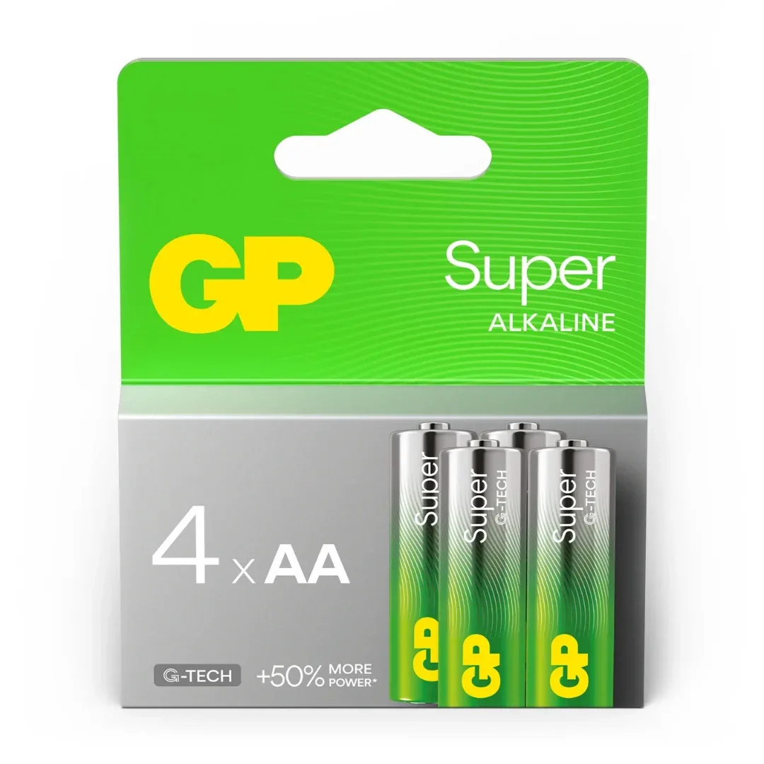 GP Super Alkaline AA Battery LR6 1.5V, Pack of 2