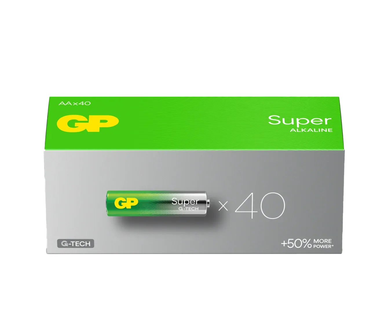 GP Super Alkaline AA Battery LR6 1.5V, Pack of 40