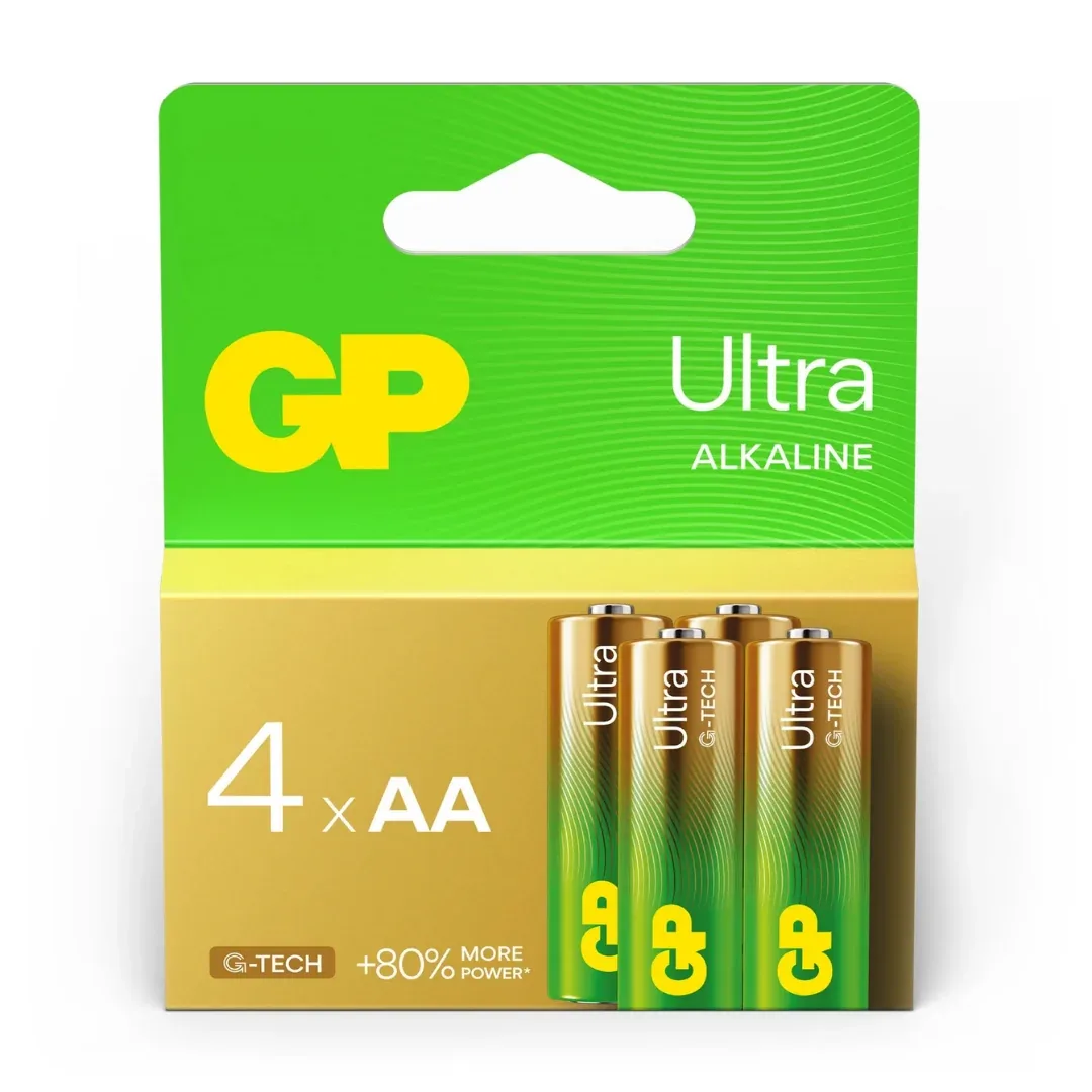 GP Ultra Alkaline AA Battery LR6 1.5V, Pack of 8