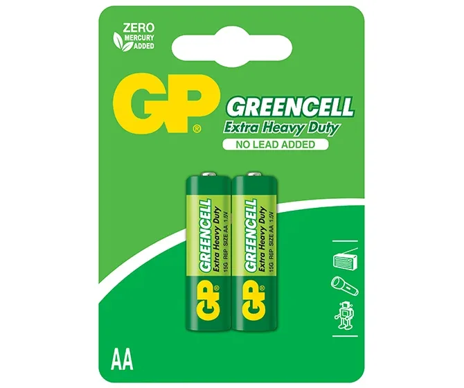 GP Greencell Extra Heavy Duty AA Zinc Carbon Battery R6P 1.5V, Pack of 6 (4+2)