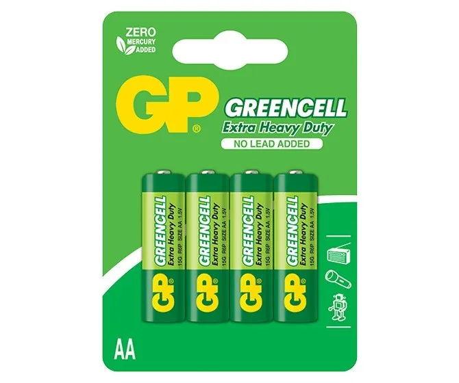 GP Greencell Extra Heavy Duty AA R6P 1.5V - card of 6 (4+2)
