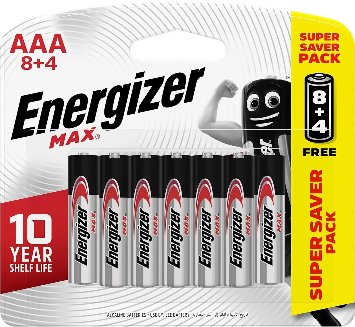 Energizer MAX AAA, Pack of 12 (8+4 promotion)