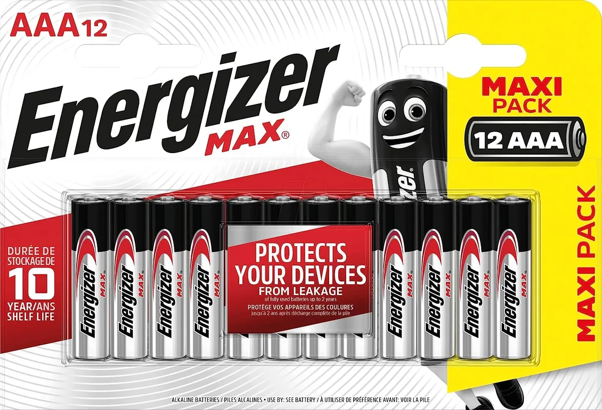Energizer MAX AAA Alkaline Batteries, Pack of 12