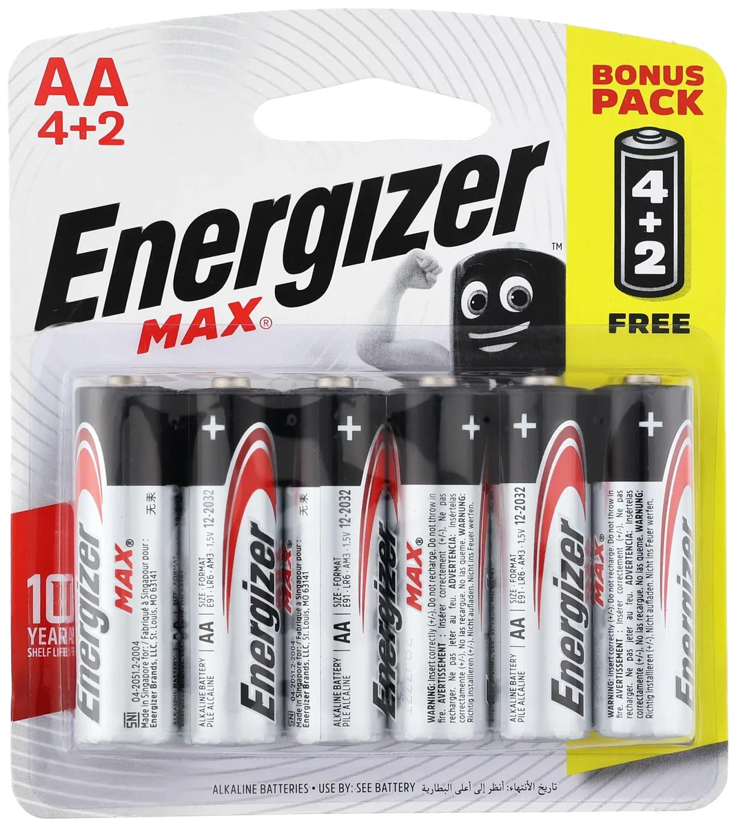Energizer MAX AA, Pack of 6 (4+2 promotion)