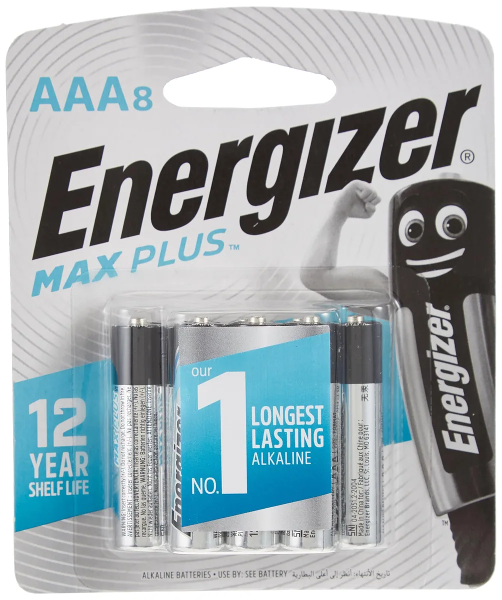 Energizer MAX PLUS AAA Alkaline Batteries, Pack of 8