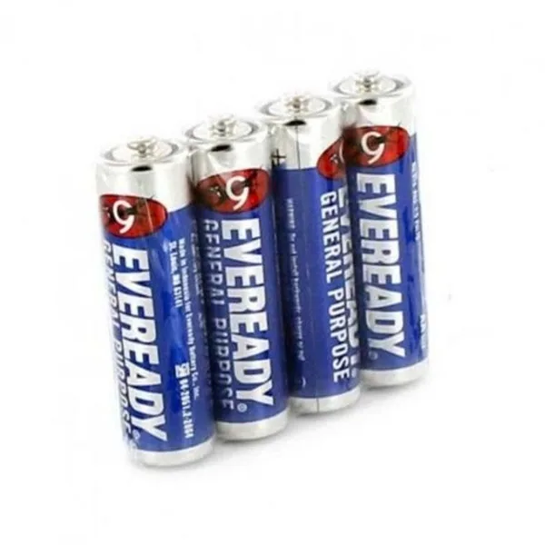 Eveready AA Carbon Zinc Batteries, Shrink Pack of 4