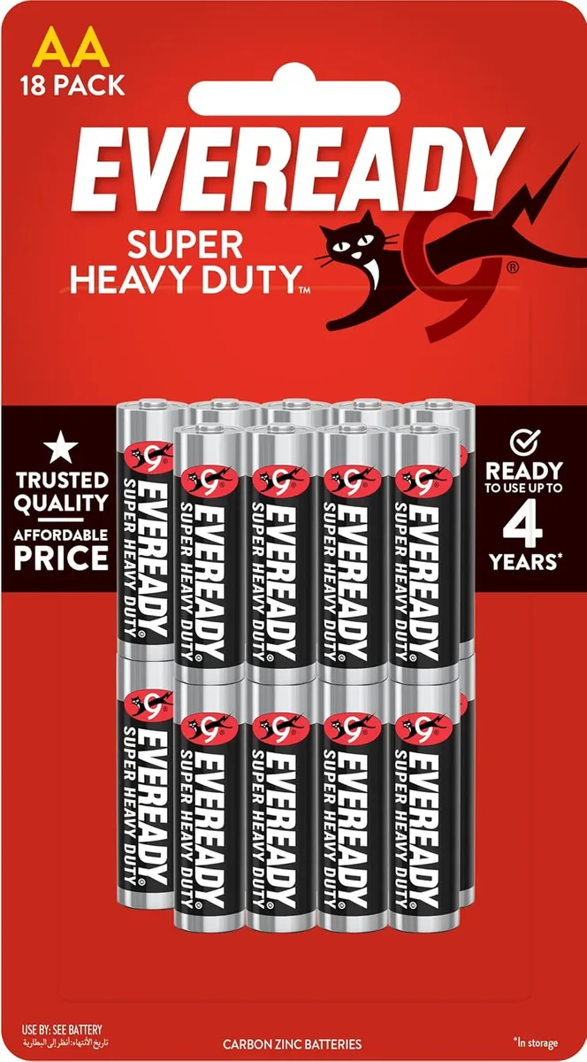 Eveready Super Heavy Duty AA (1215), Pack of 18