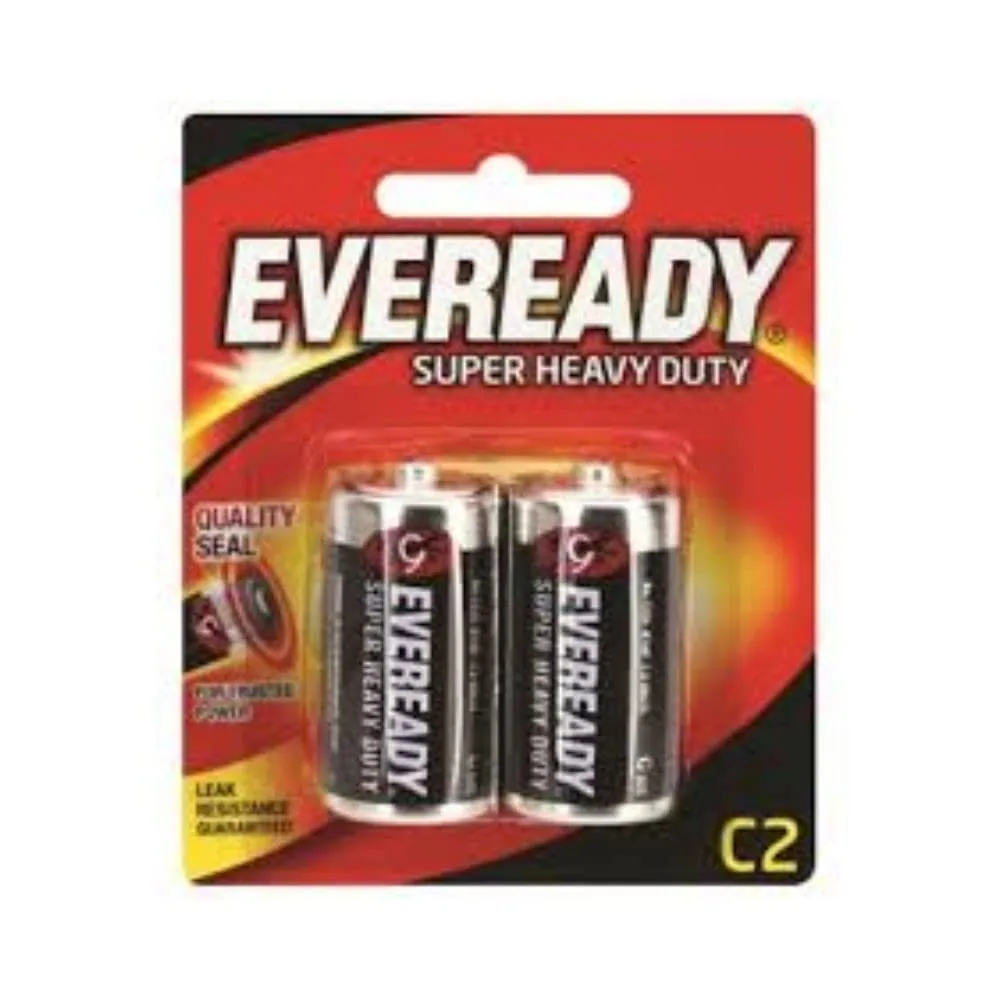 Eveready Super Heavy Duty C Carbon Zinc Batteries, Pack of 2