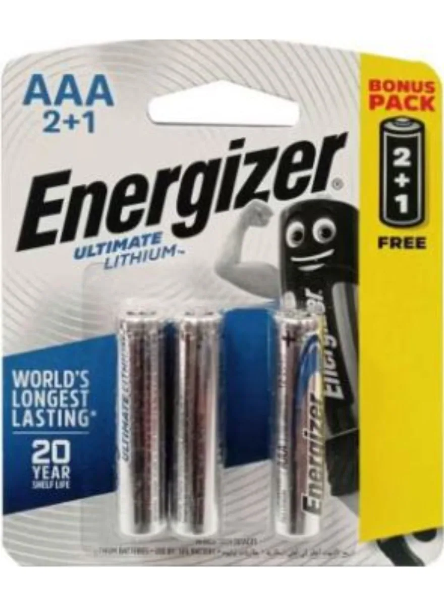 Energizer Ultimate Lithium AAA, Pack of 3 (2+1 promotion)