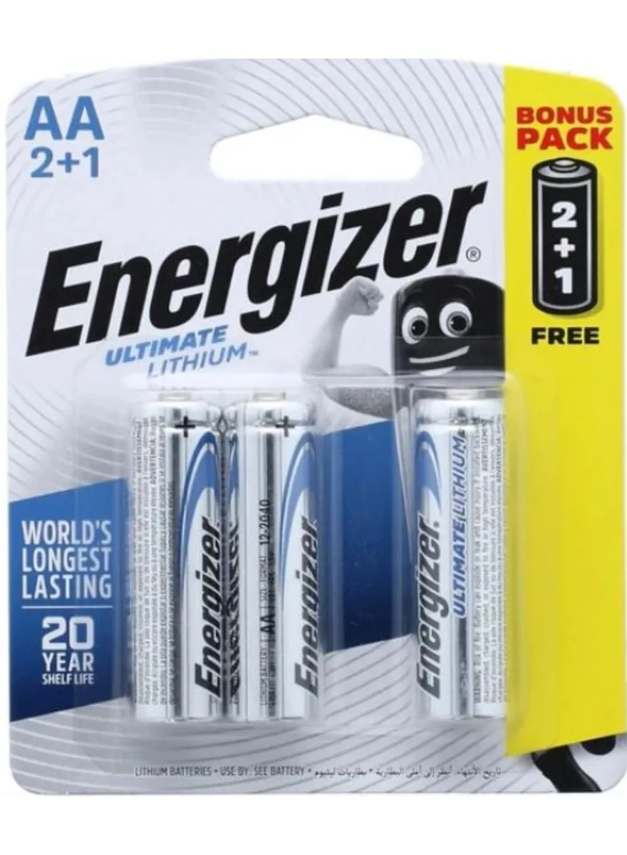 Energizer Ultimate Lithium AA, Pack of 3 (2+1 promotion)