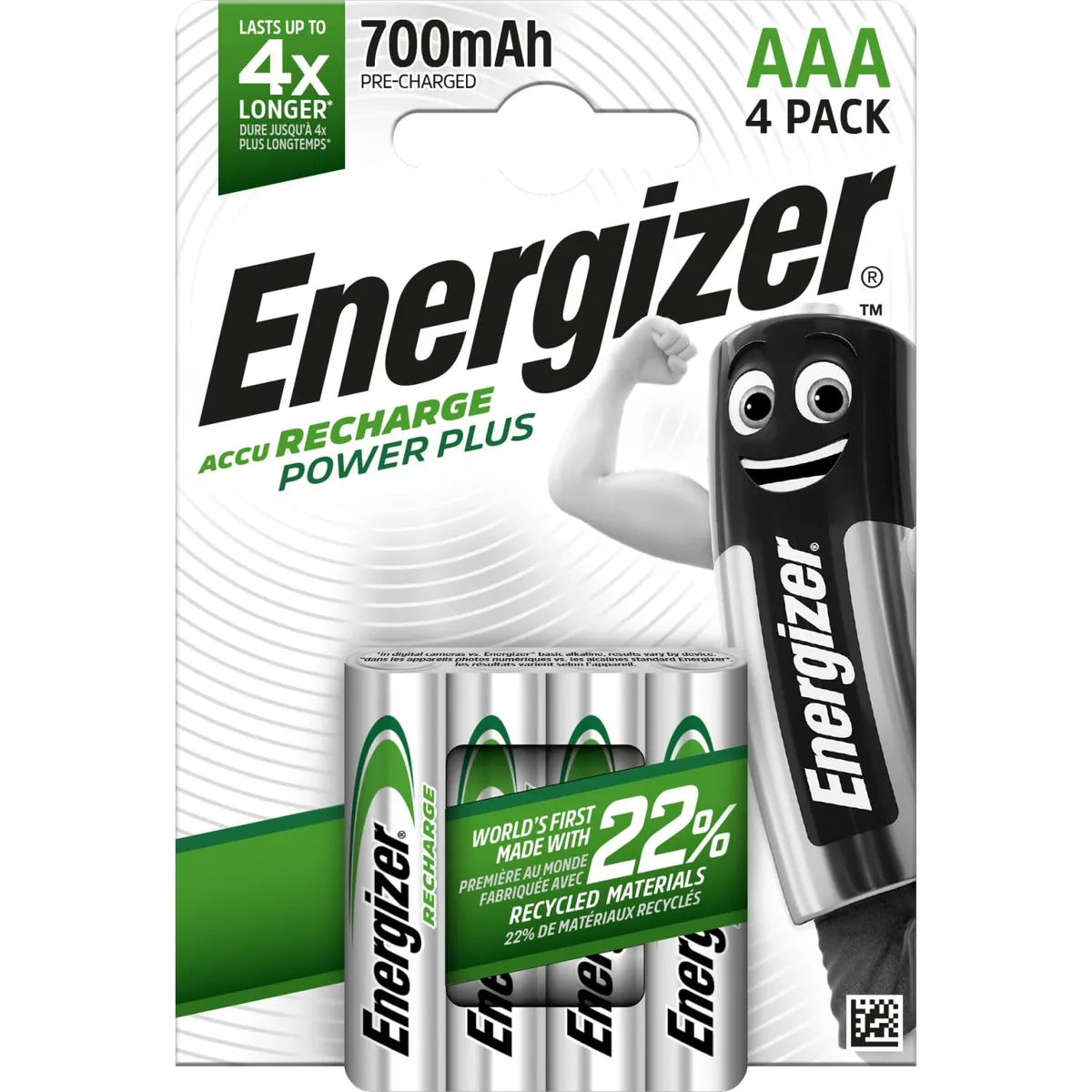 Energizer Recharge Power Plus AAA 700 mAh, Pack of 4