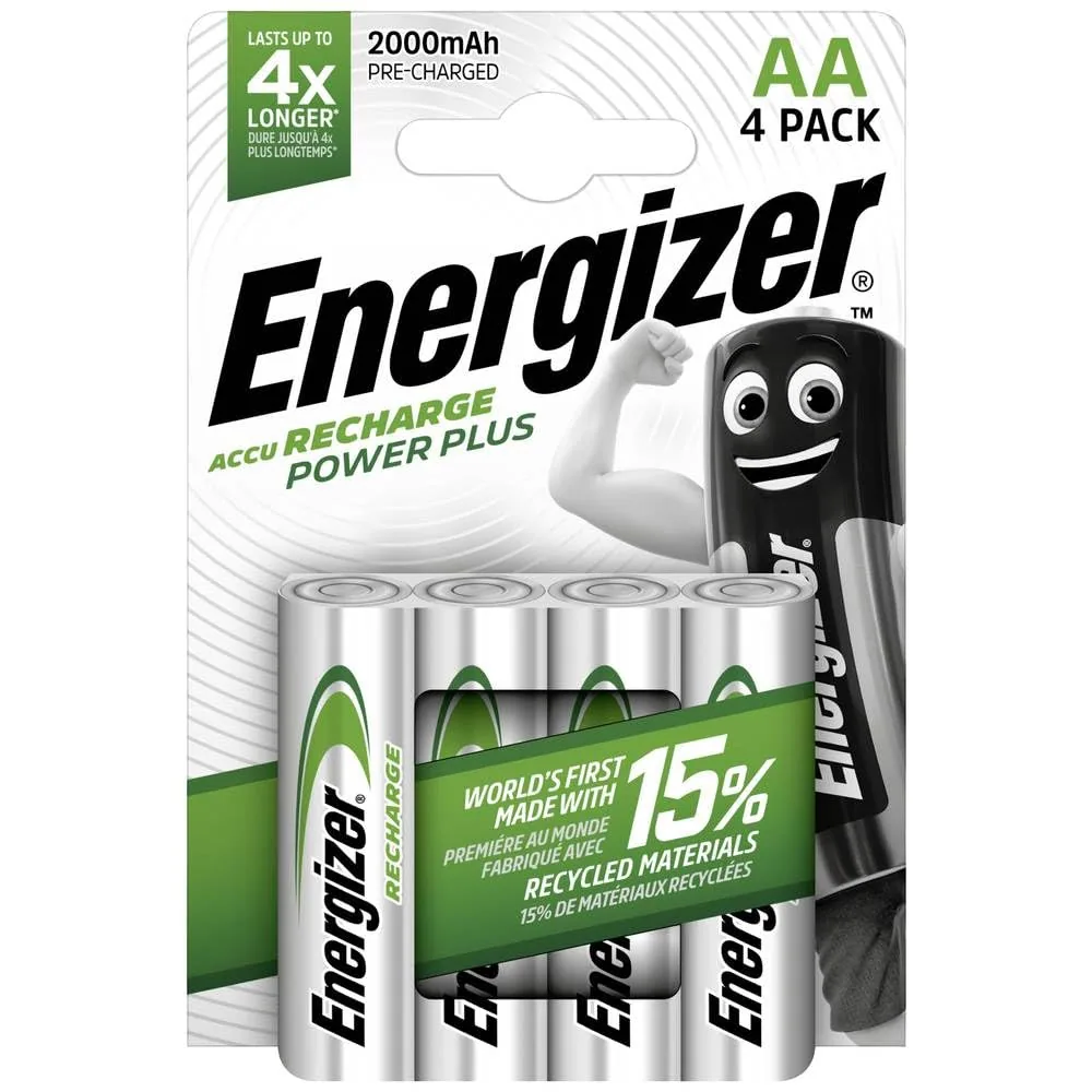 Energizer Recharge Power Plus AA 2000 mAh, Pack of 4