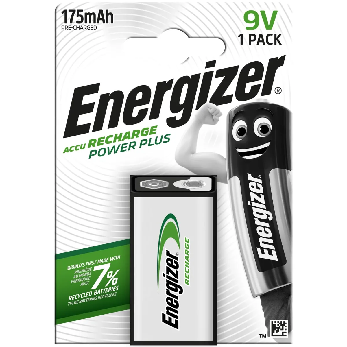 Energizer Recharge Power Plus 9V 175 mAh, Pack of 1