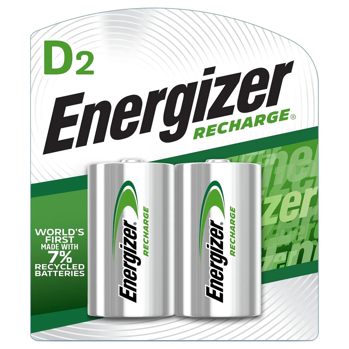 Energizer Recharge Universal D 2500 mAh, Pack of 2