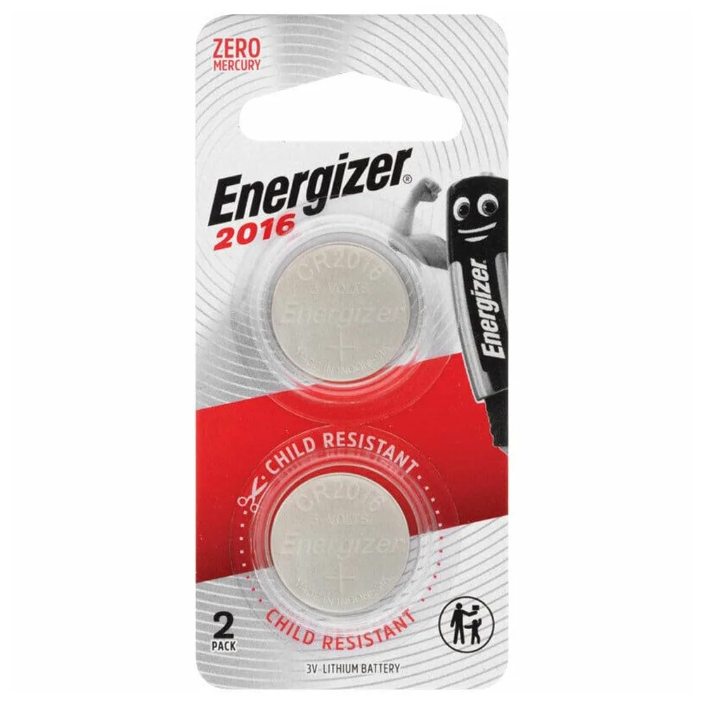 Energizer 2016 Lithium Coin, Pack of 2