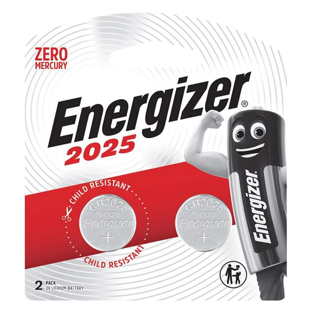 Energizer 2025 Lithium Coin, Pack of 2