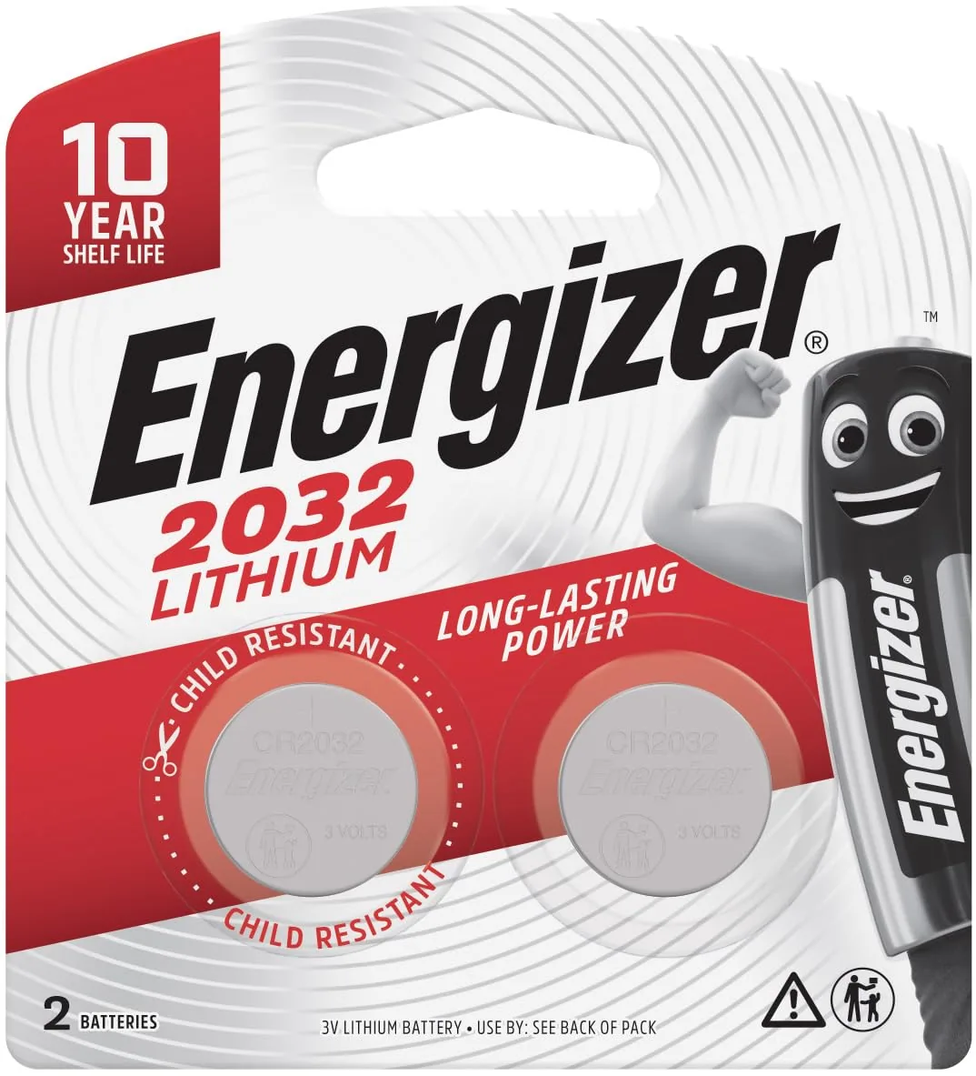 Energizer 2032 Lithium Coin, Pack of 2