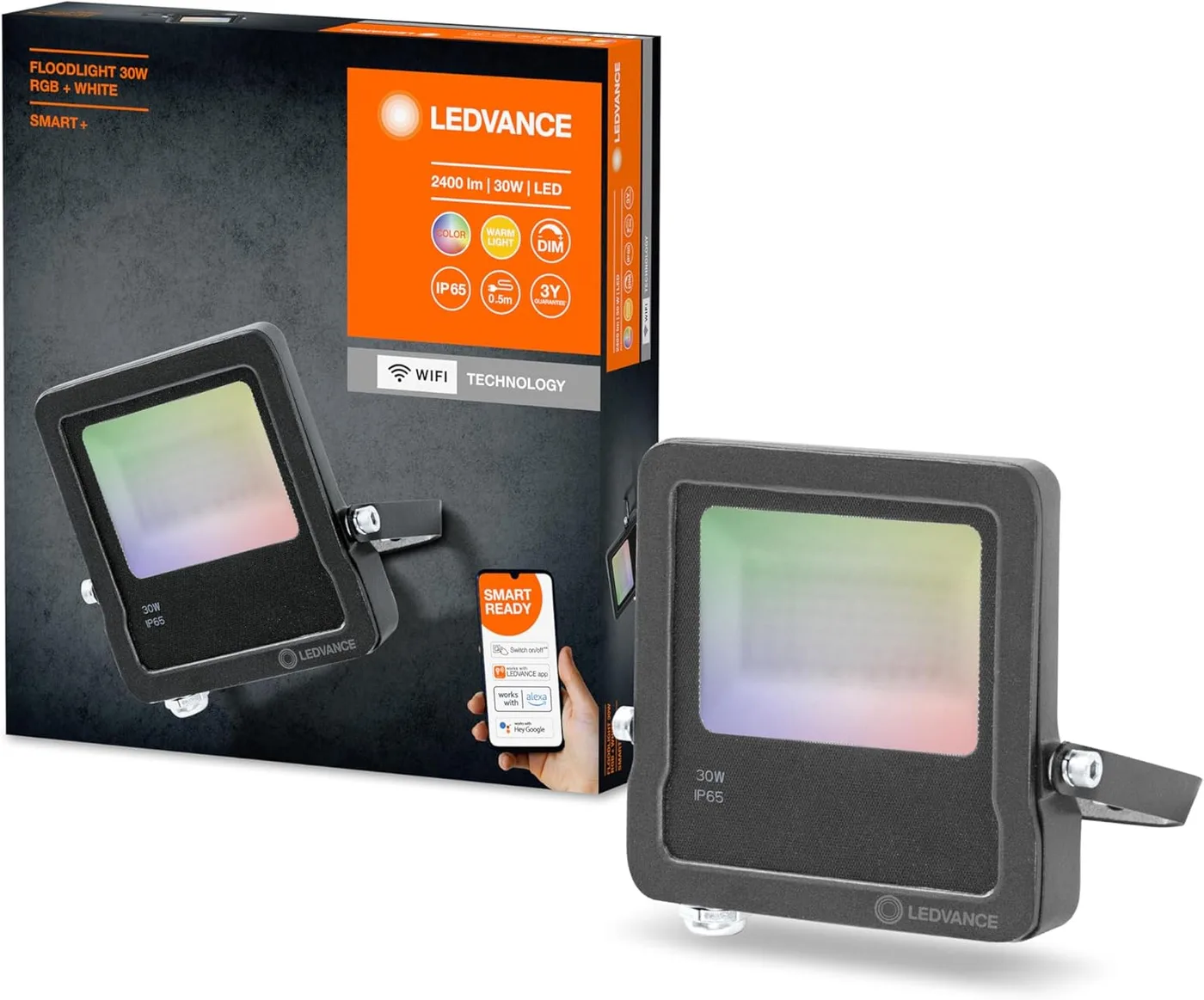 Ledvance Smart+ Wifi Flood Light Dark Grey Rgbw 30W