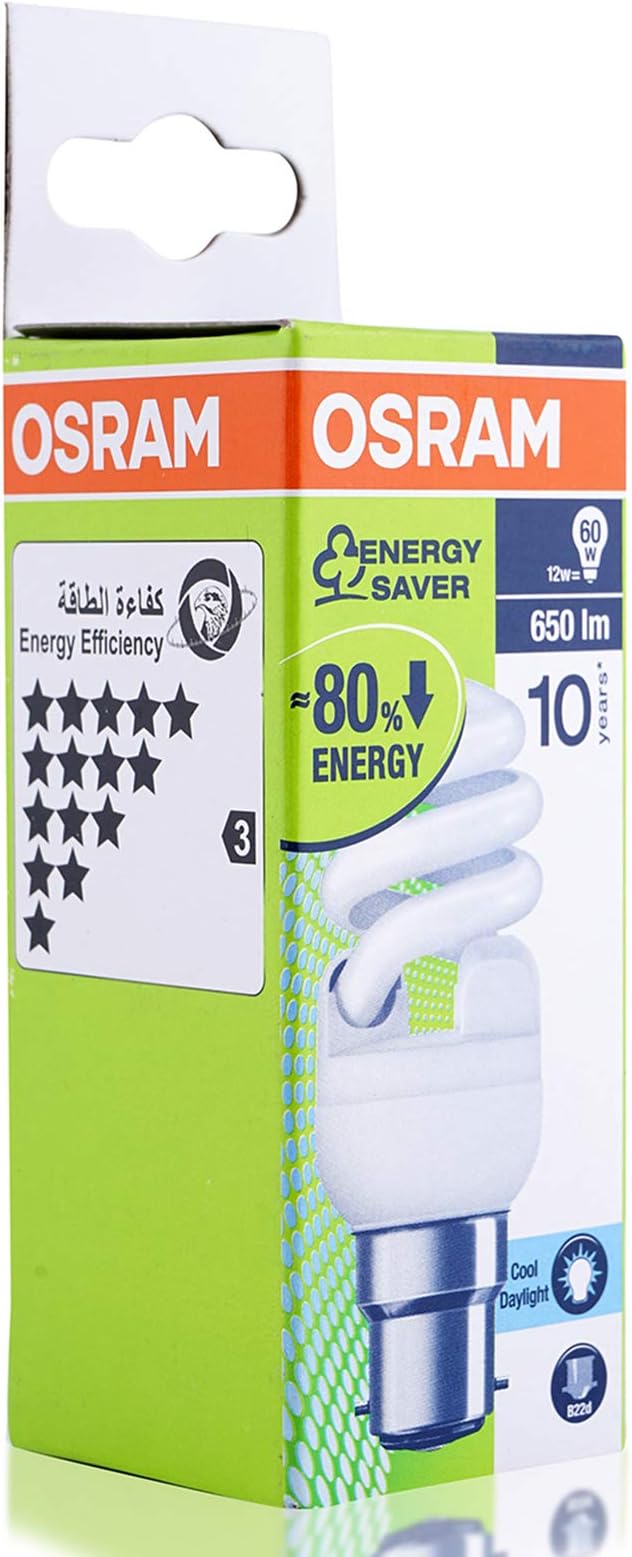Osram Energy Saver Mini Twist 12W Cool Daylight Dulux Superstar E27