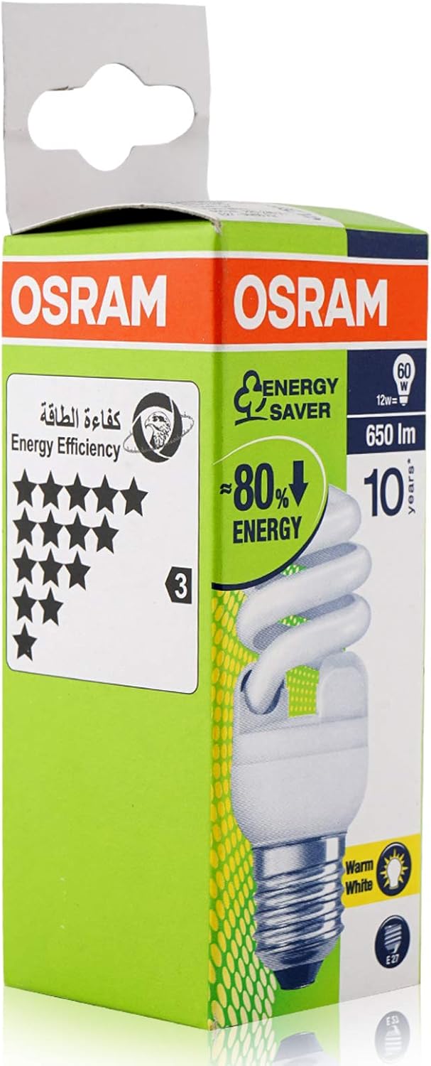 Osram Energy Saver Mini Twist 12W Warm White Dulux Superstar E27