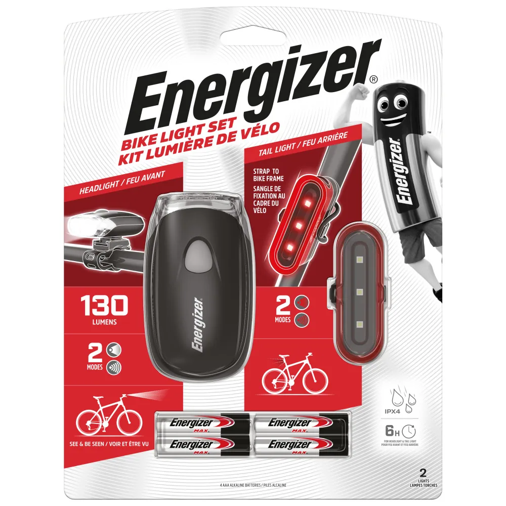 Energizer Bike Light Set, 130 Lumens (BLPB42)