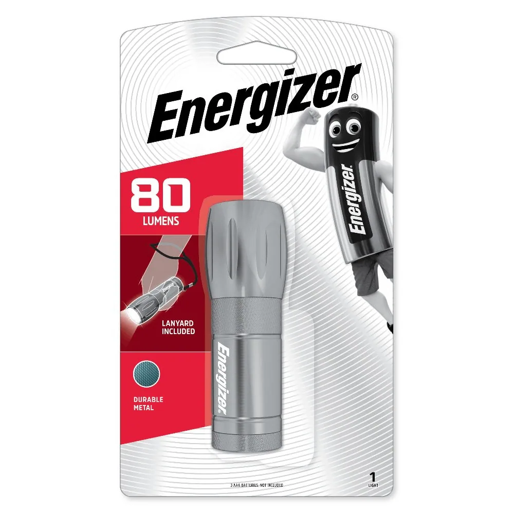 Energizer Metal LED Torch ML33 AV, 80 Lumens (3 x AAA), Blister Pack