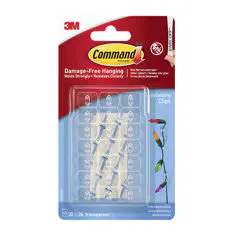 3M Command Clear Decorating Clips 17026CLR, 20 Clips and 24 Strips