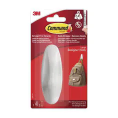 3M Command Large Designer Hook 17083, White, 2.2 kg