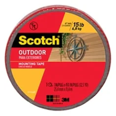 3M Scotch Outdoor Mounting Tape 411, 1 in x 450 in (25.4 mm x 11.4 m), Gray - 411-LONGDC