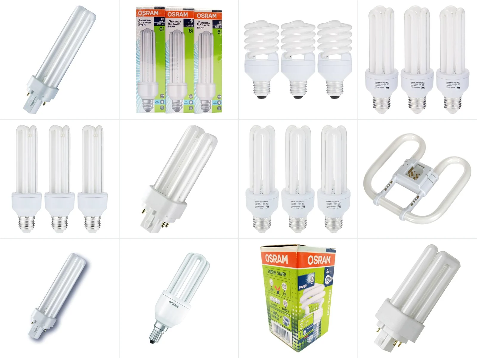 OSRAM and LEDVANCE compact fluorescent energy saver lamps held in stock (1 of 2)